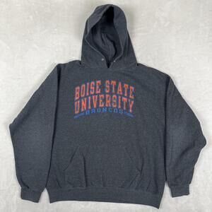 VTG Boise State Broncos Hoodie Sweatshirt Mens XL Gray NCAA Basketball Pullover